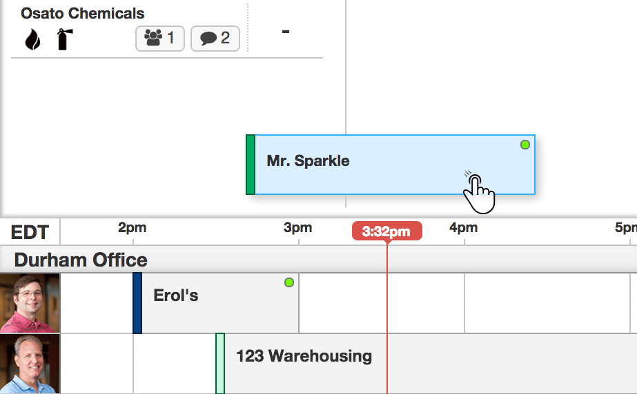 web-drag-and-drop Drag-and-drop schedule updates